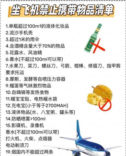 不能带上飞机托运的物品清单